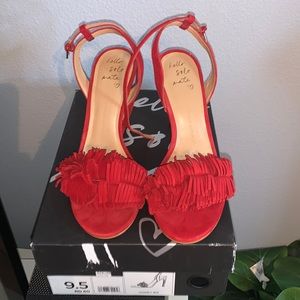 Banana Republic red suade high heels 👠